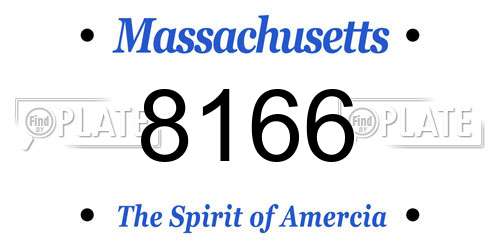 8166 Massachusetts License Plate
