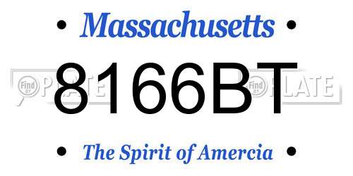 8166BT Massachusetts License Plate