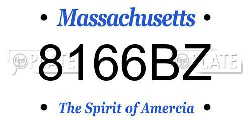 8166BZ Massachusetts License Plate