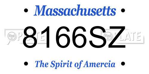 8166SZ Massachusetts License Plate