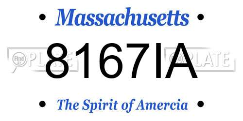8167IA Massachusetts License Plate
