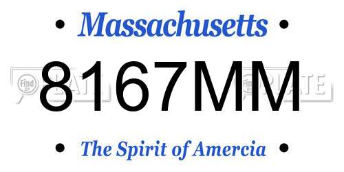 8167MM Massachusetts License Plate
