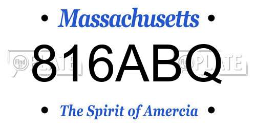 816ABQ Massachusetts License Plate