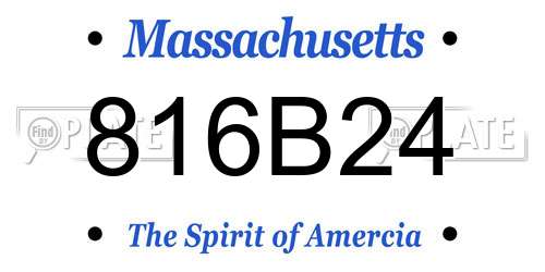 816B24 Massachusetts License Plate