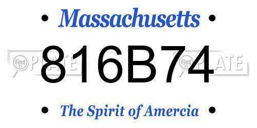 816B74 Massachusetts License Plate
