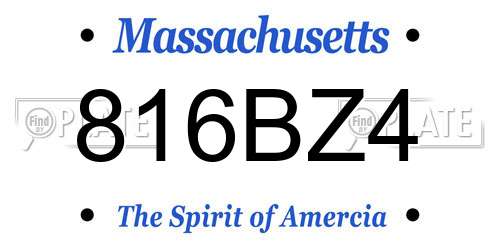 816BZ4 Massachusetts License Plate
