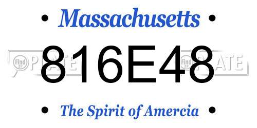 816E48 Massachusetts License Plate