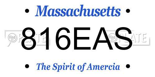 816EAS Massachusetts License Plate