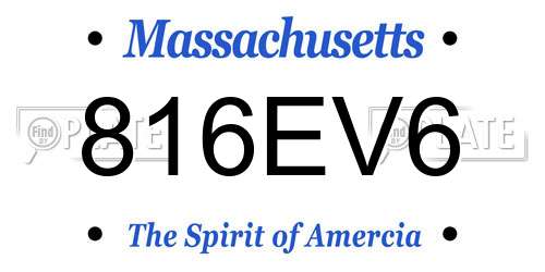 816EV6 Massachusetts License Plate