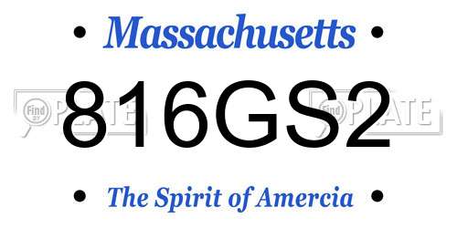 816GS2 Massachusetts License Plate