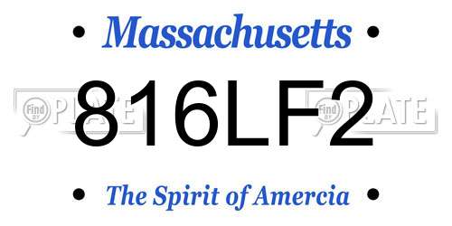 816LF2 Massachusetts License Plate