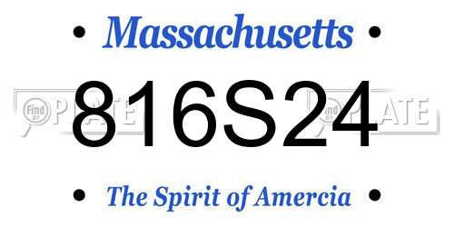 816S24 Massachusetts License Plate