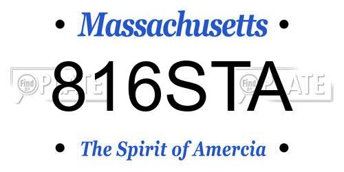 816STA Massachusetts License Plate