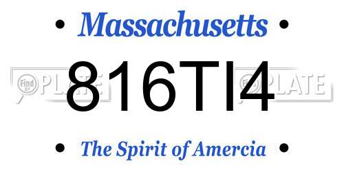 816TI4 Massachusetts License Plate