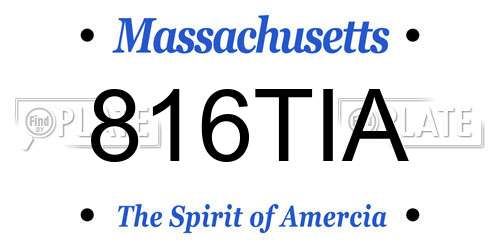 816TIA Massachusetts License Plate