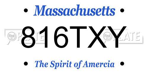 816TXY Massachusetts License Plate