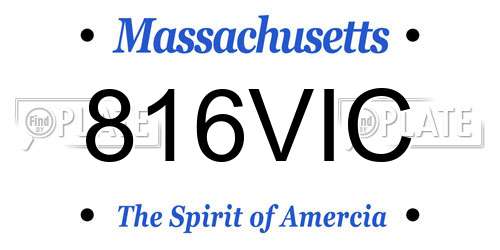 816VIC Massachusetts License Plate