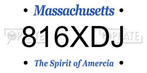 816XDJ Massachusetts License Plate