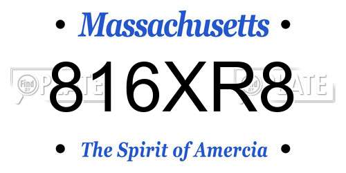 816XR8 Massachusetts License Plate