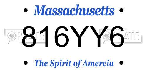 816YY6 Massachusetts License Plate