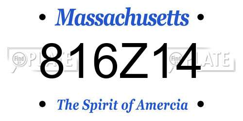 816Z14 Massachusetts License Plate