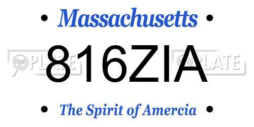 816ZIA Massachusetts License Plate