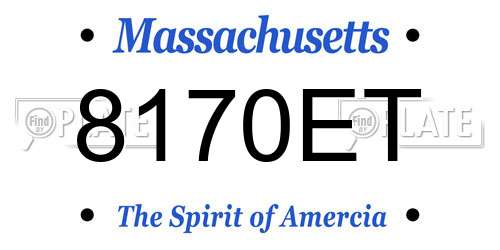 8170ET Massachusetts License Plate