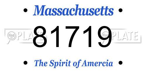 81719 Massachusetts License Plate