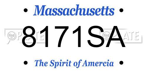 8171SA Massachusetts License Plate