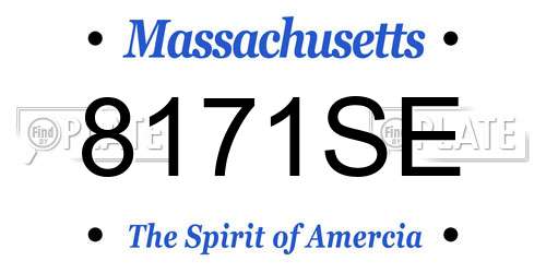 8171SE Massachusetts License Plate