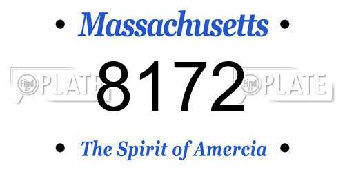 8172 Massachusetts License Plate