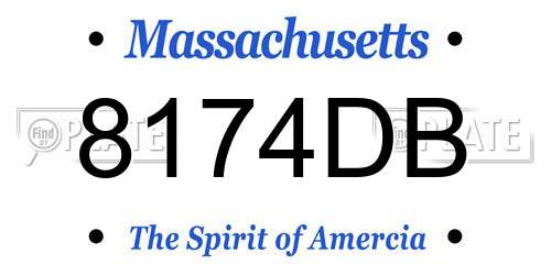 8174DB Massachusetts License Plate