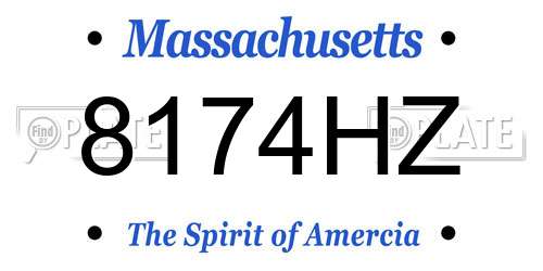 8174HZ Massachusetts License Plate