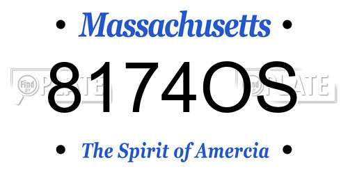 8174OS Massachusetts License Plate