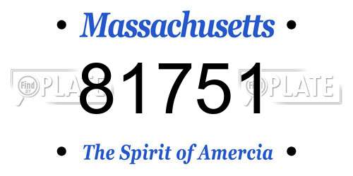 81751 Massachusetts License Plate