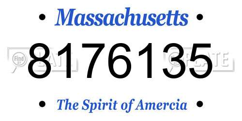 8176135 Massachusetts License Plate