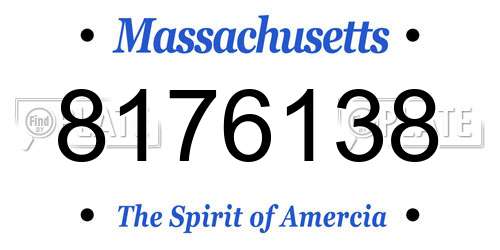 8176138 Massachusetts License Plate