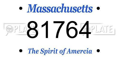 81764 Massachusetts License Plate