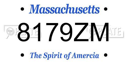 8179ZM Massachusetts License Plate