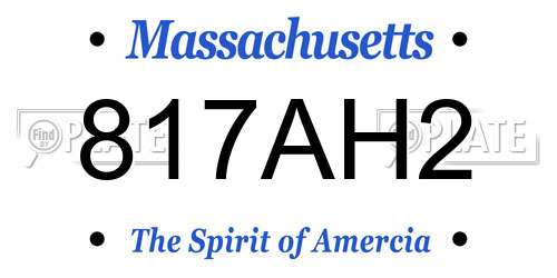 817AH2 Massachusetts License Plate