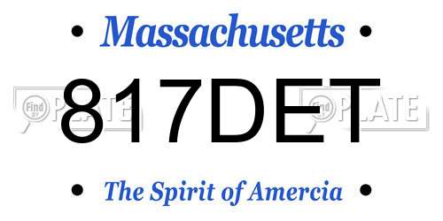 817DET Massachusetts License Plate