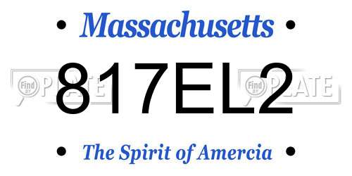 817EL2 Massachusetts License Plate