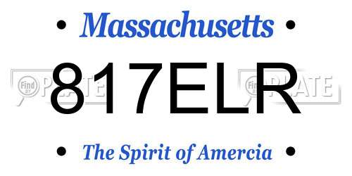 817ELR Massachusetts License Plate