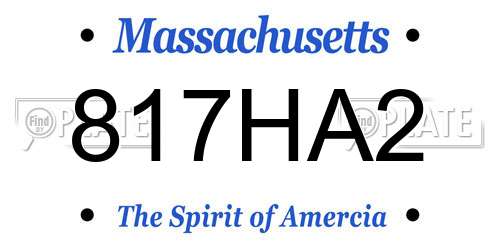 817HA2 Massachusetts License Plate