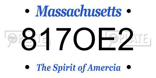 817OE2 Massachusetts License Plate