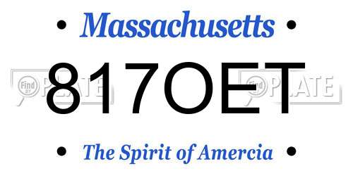 817OET Massachusetts License Plate