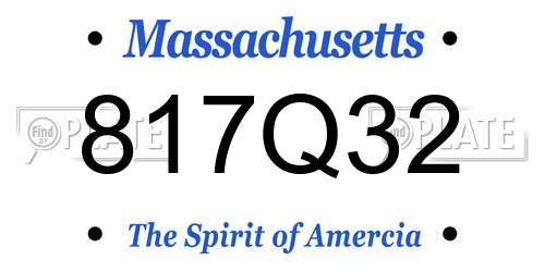 817Q32 Massachusetts License Plate