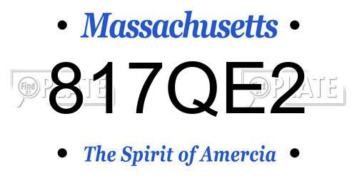 817QE2 Massachusetts License Plate