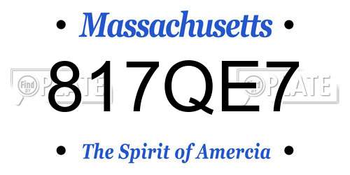 817QE7 Massachusetts License Plate