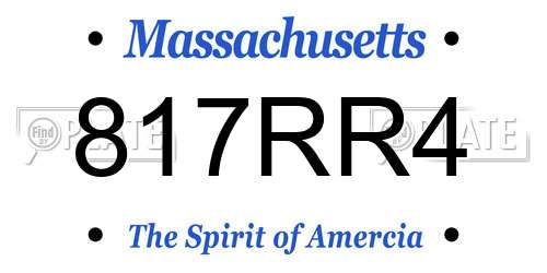 817RR4 Massachusetts License Plate